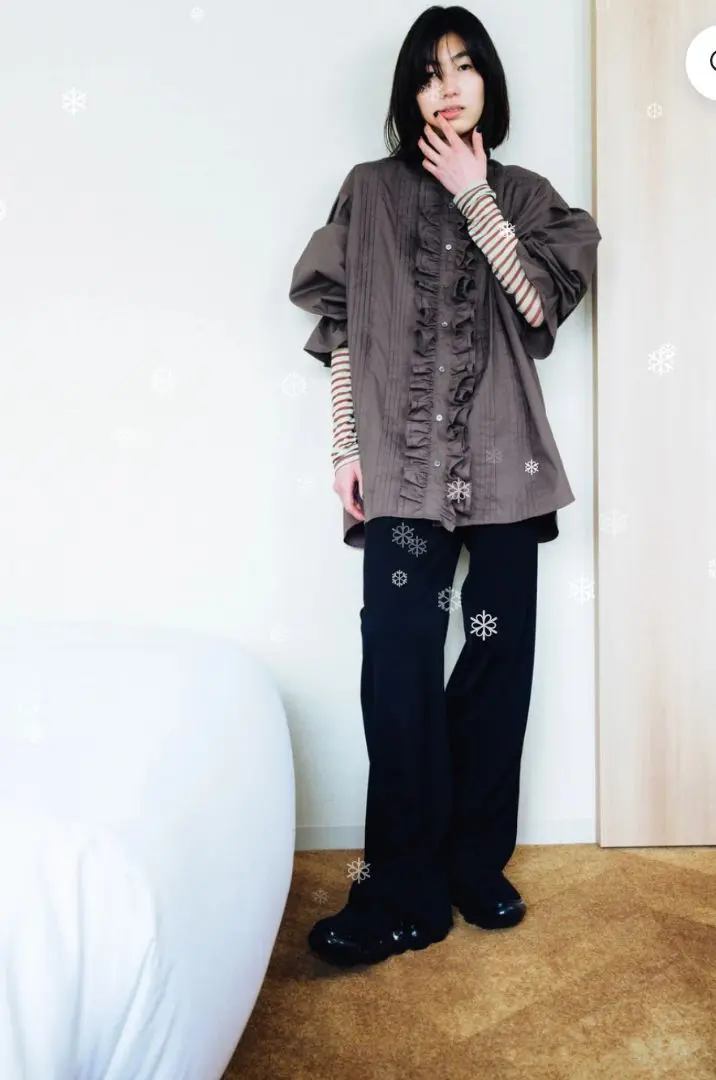 MIKIO SAKABE 総柄刺繍ロングシャツ　ジレ　グレー　ミキオサカベ m18582591113_1.jpg?1733223569