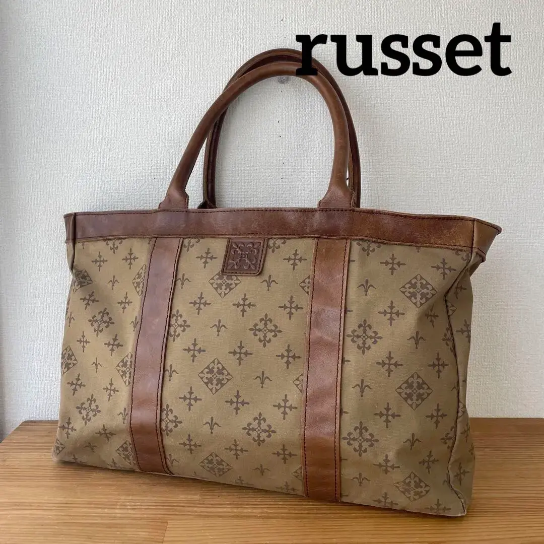 russet ラシットrei 零 ナイロン レザー ハンドバッグ c854