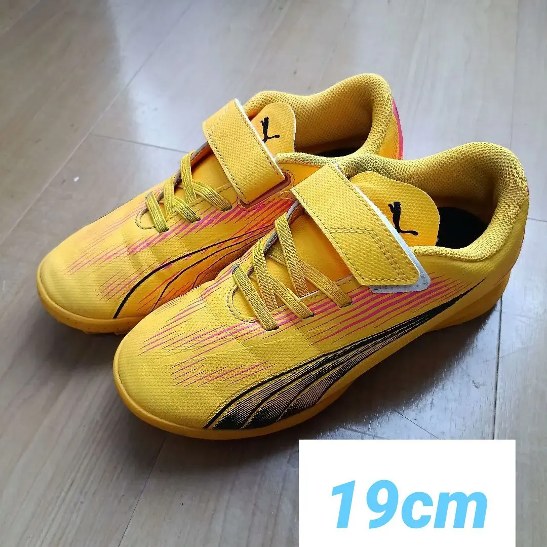 彪馬 足球鞋 黃色 訓練鞋 19cm 的縮圖