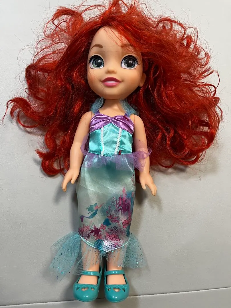 Thumbnail of Ariel Red-Haired, Blue-Dress Doll, Approximately 30cm