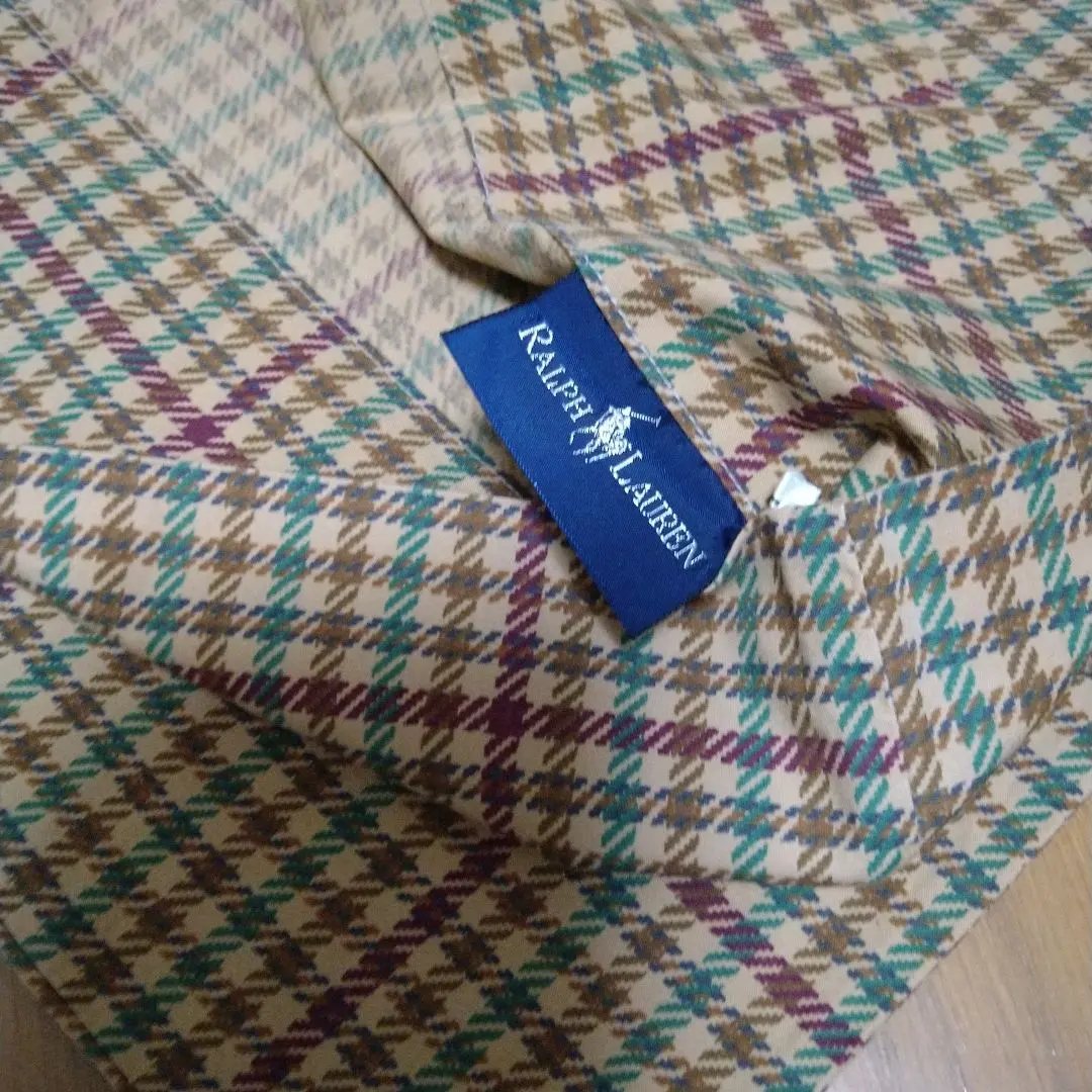 ラルフローレン　クッションカバー　無地　ベロア　刺繍　ロゴ　クッション ギフトに最適【ラルフローレン】タータン格子ポロベア・ピロー