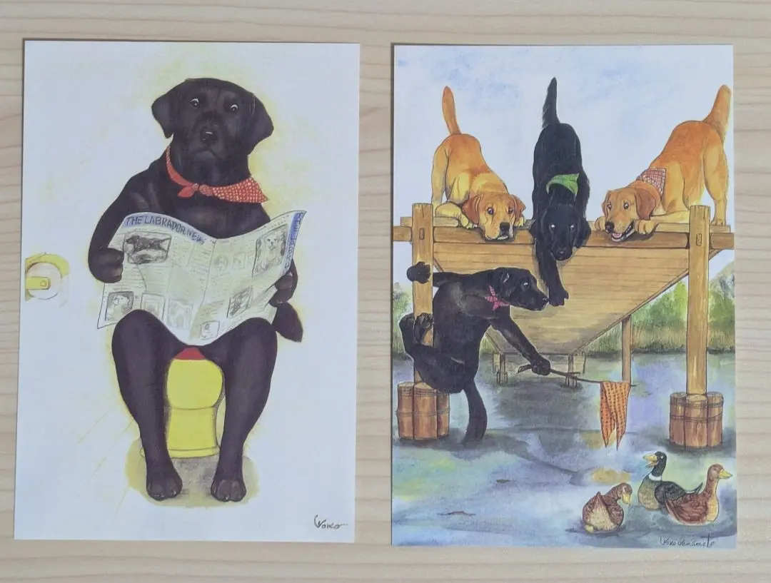 ヤマモトヨーコさん作　クリスマスドッグアート ヤマモトヨーコさん作 クリスマスドッグアート - 絵画 - 絵画