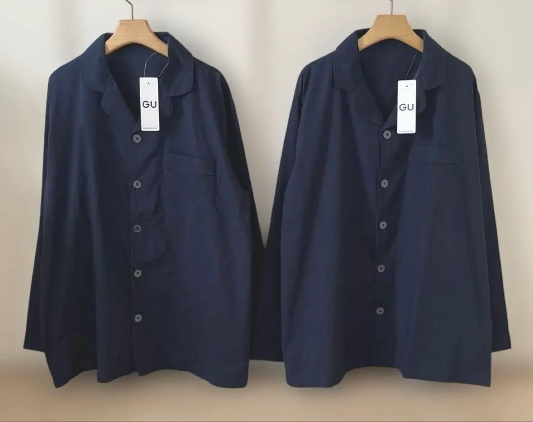 GU 開襟睡衣 上衣 2件 全新帶吊牌 海軍藍 L 的縮圖