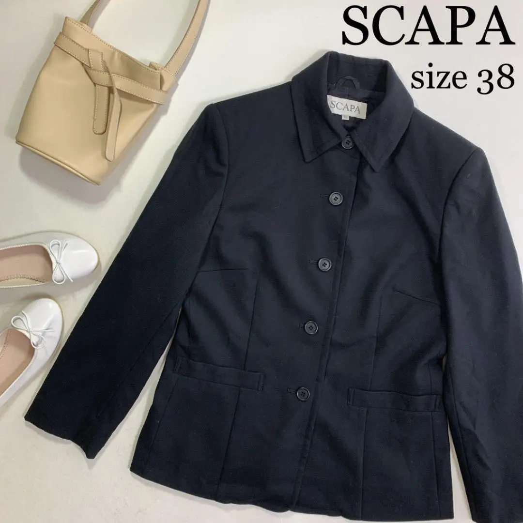 Thumbnail of SCAPA Jacket Single Wool Spring Long Sleeve Stand Collar Black M