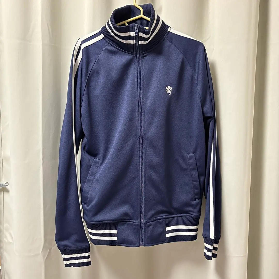 Thumbnail of Skkone Vintage Navy Stripe Zip-up Jersey