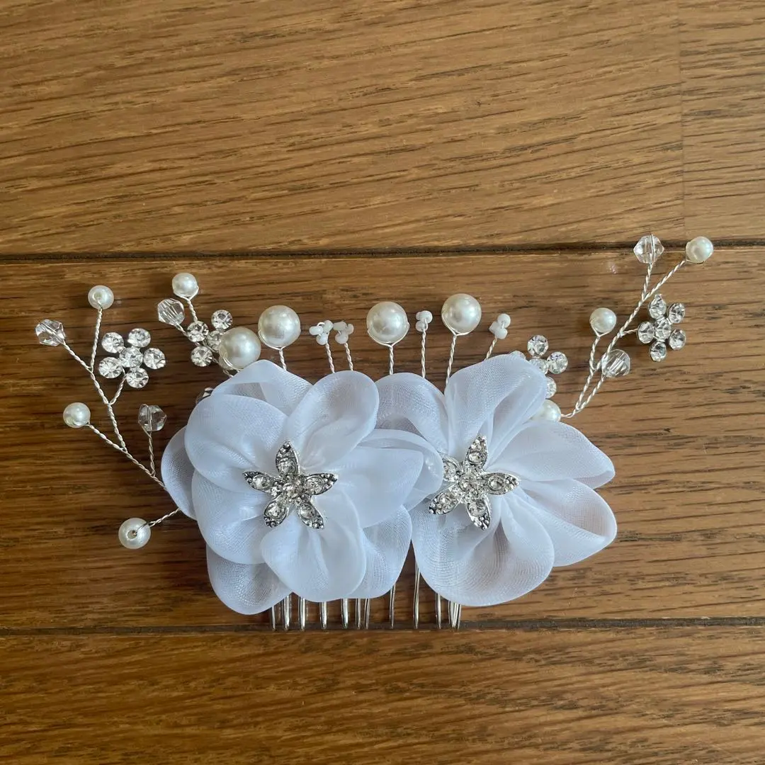 Thumbnail of Hair comb hair accessories pearl kanzashi flower wedding ceremony reception formal yukata popular