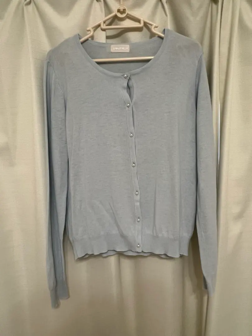 Thumbnail of LODISPOTTO Light Blue Long Sleeve Cardigan with Pearl Buttons