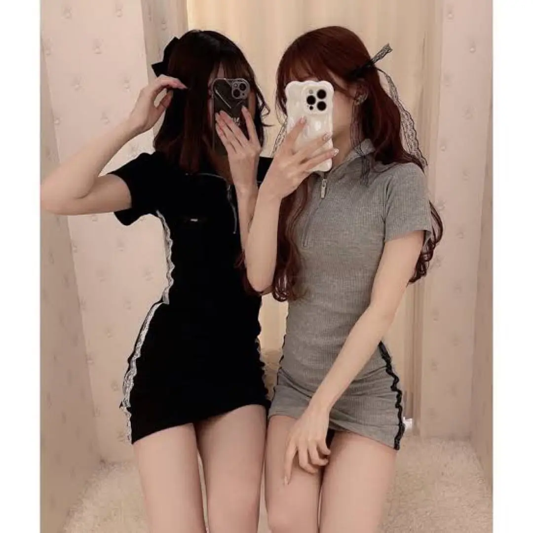 épine zipper lace polo onepiece（3color） | épine