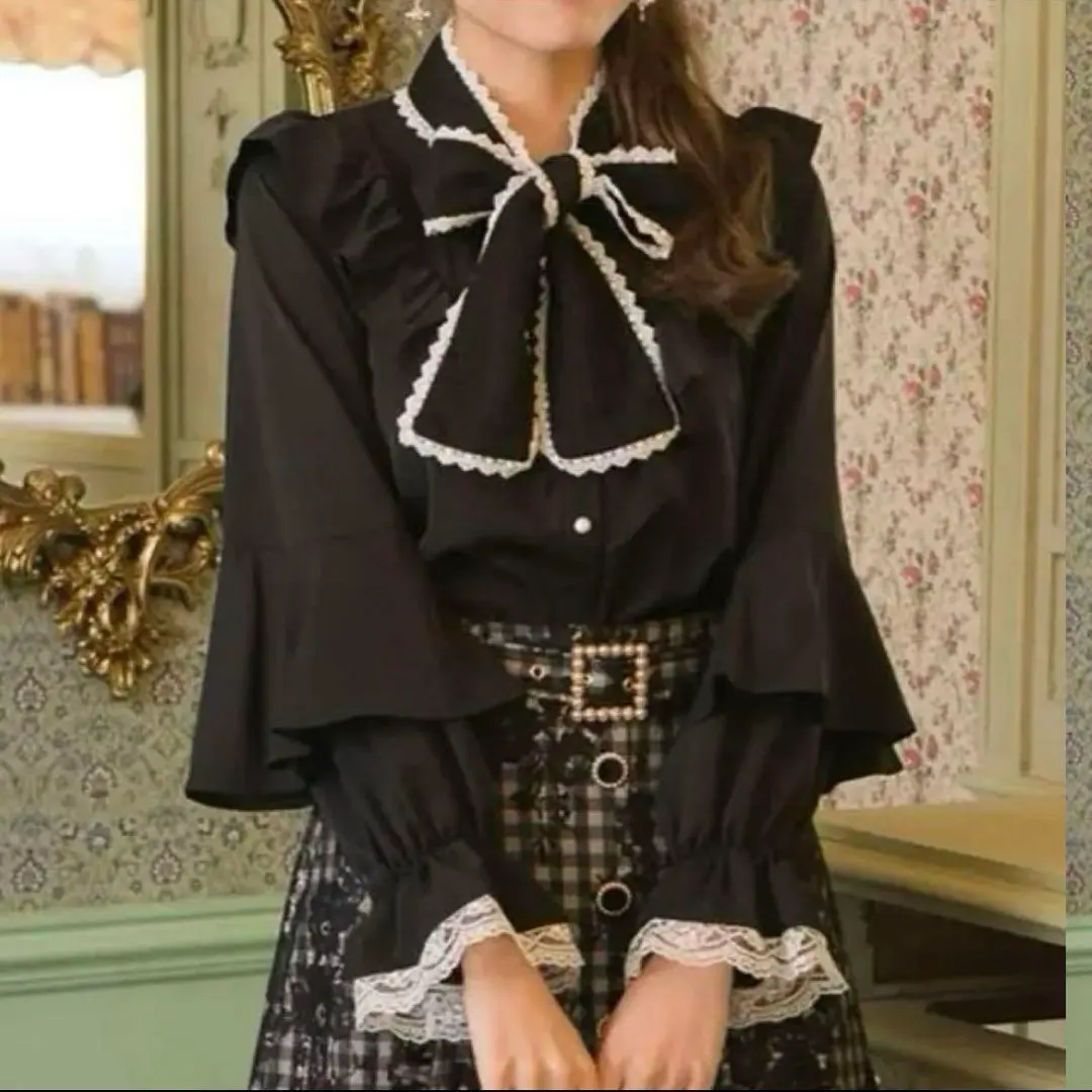 Thumbnail of ROJITA Lacy Ribbon Sleeve Volume Blouse