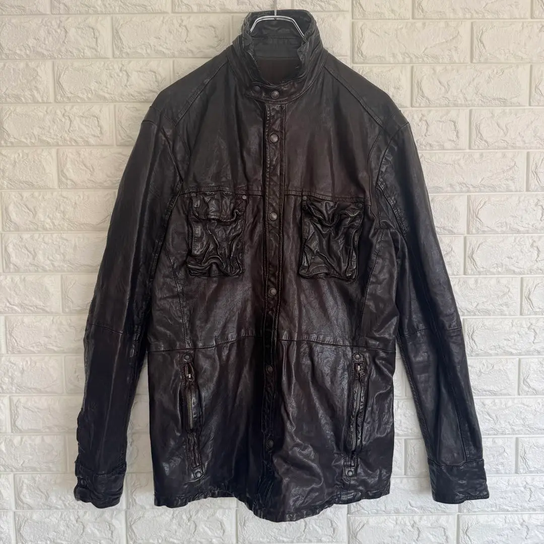 定価30万✨neil barrett 最高級ラムレザーシャツ グレー XS 定価30万✨neil barrett 最高級ラムレザーシャツ グレー XS