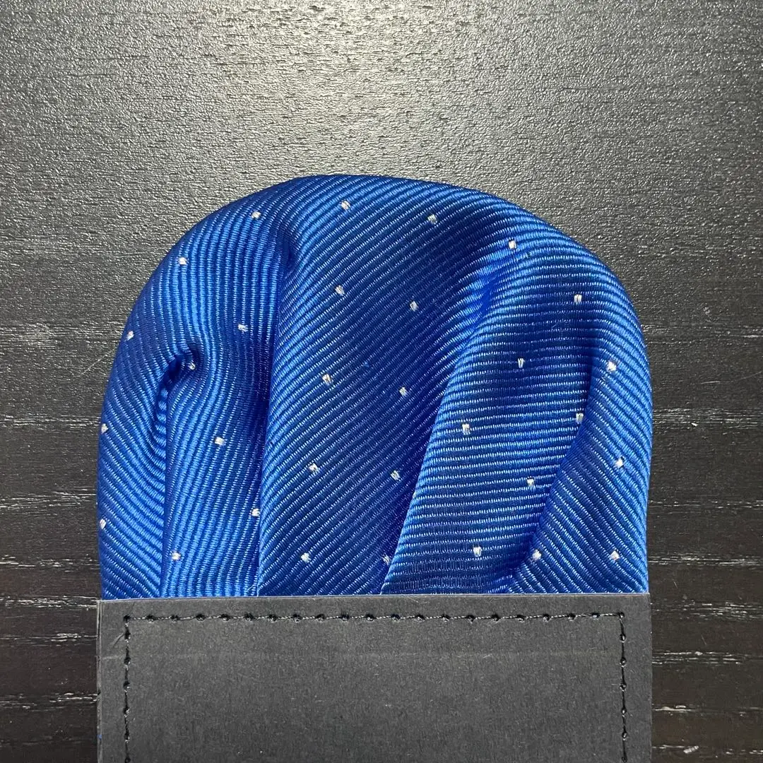 【瑕疵新品】口袋巾【藍色 圓點】 一觸即插 簡易手帕 的縮圖