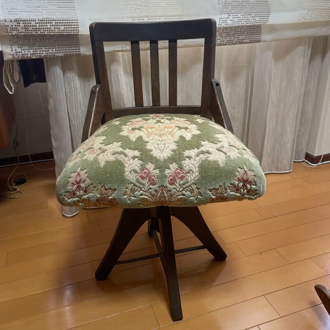 古い木製回転椅子 ドクターチェア ベロアシート ヴィンテージ レトロ 中古 古い木製回転椅子 ドクターチェア | reberry
