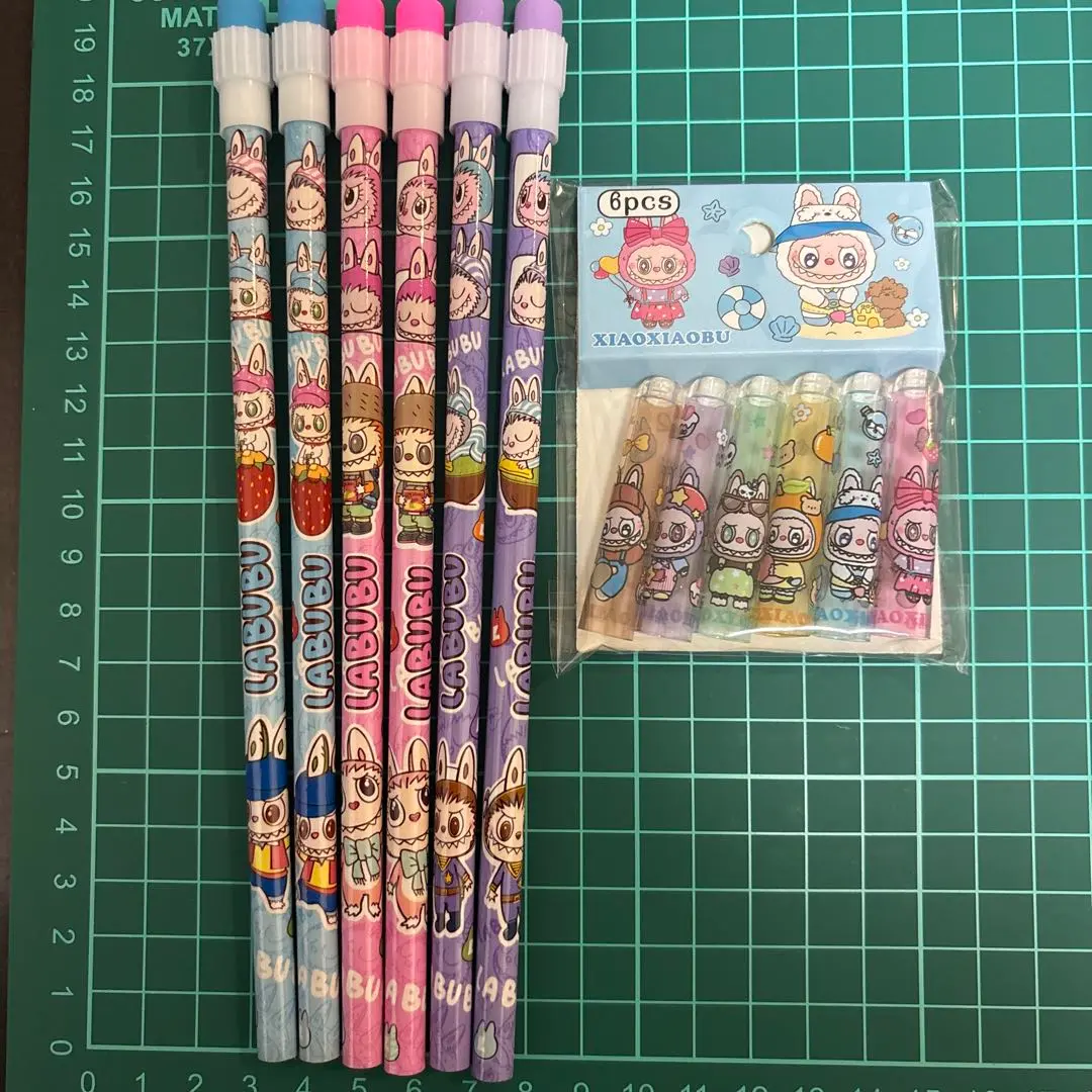 Thumbnail of Love Boo pencils HB, 6 pencils, pencil caps, eraser set