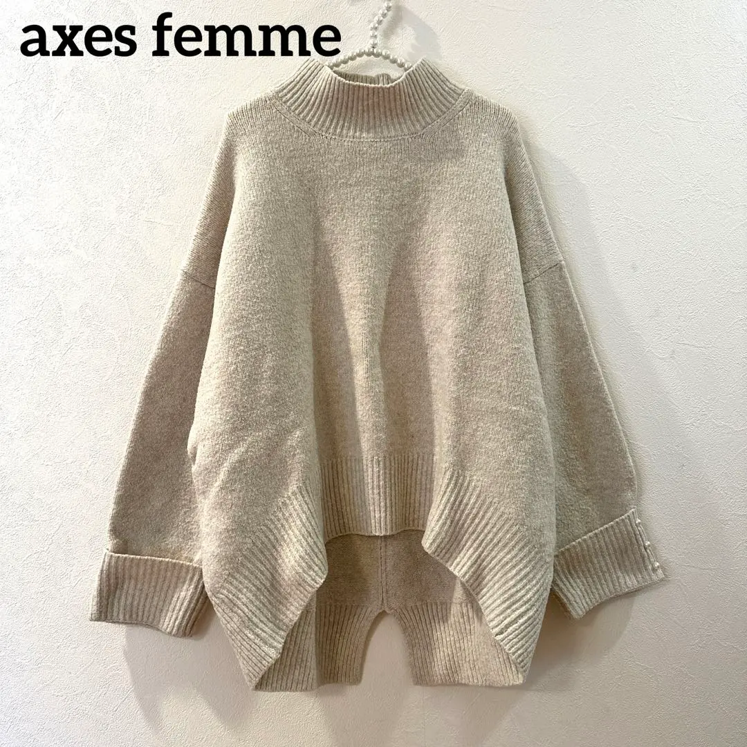 axes femme 粗針織後開衩毛衣 的縮圖
