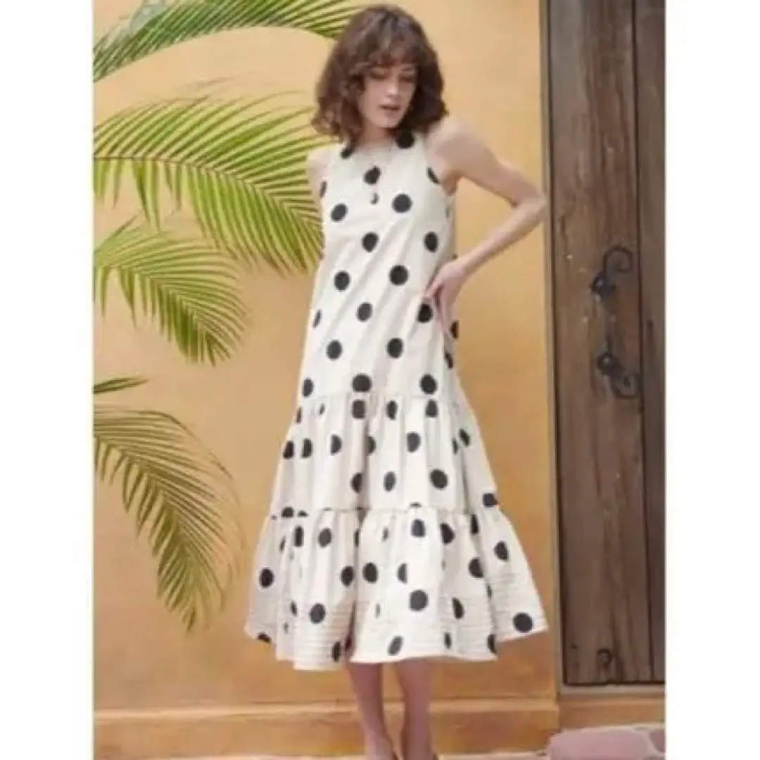 Estella.K エステラケー ポルカドット ロングワンピース Estella.k ポルカドットティアードドレスの通販 by mike's shop