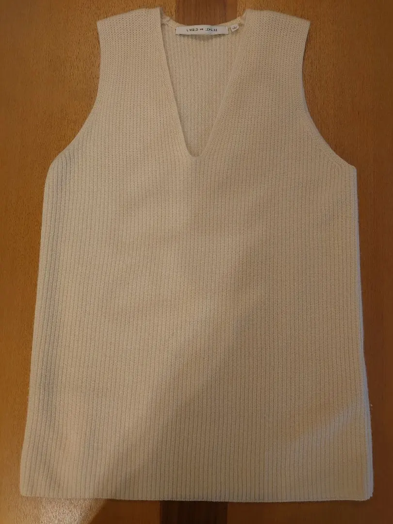 Thumbnail of UNIQLO and LEMAIRE V-neck knit vest, size L, cream