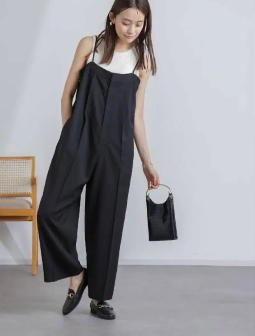 Thumbnail of ★Excellent Condition★ nano universe High-Waisted Jumpsuit Pants, Black