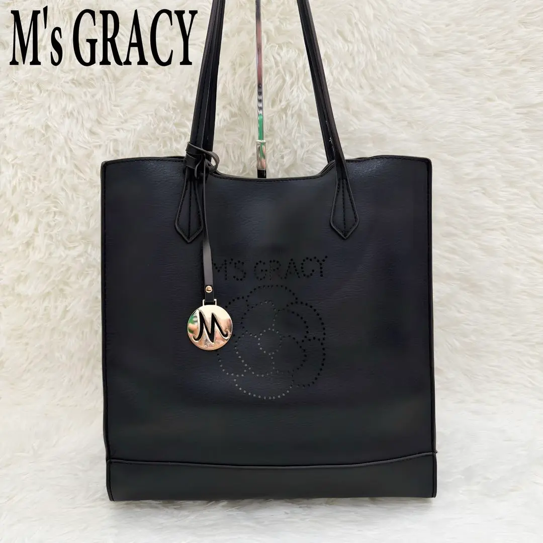カメリアモチーフ縦型ニットトート | msgracy
