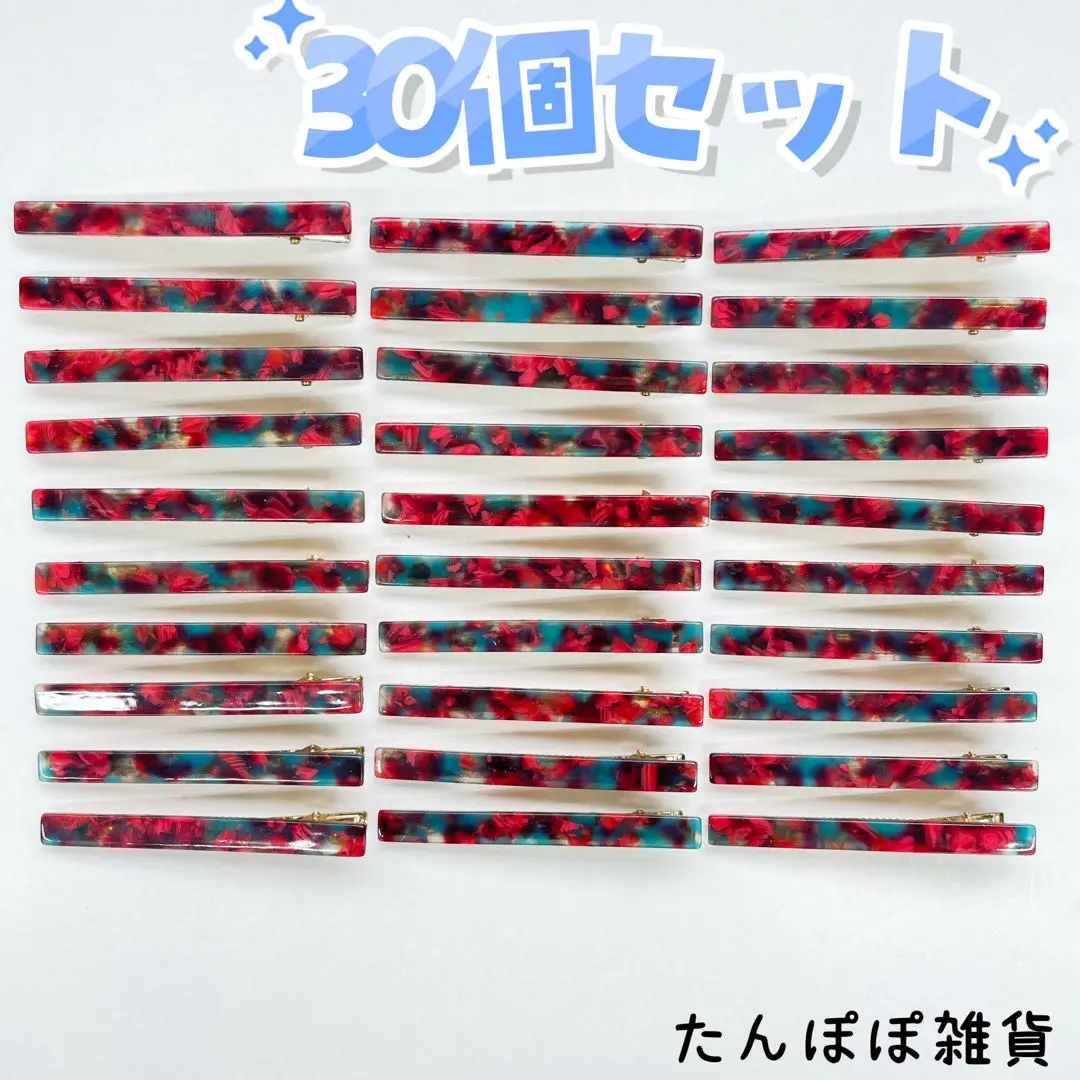 30個組 大量批發 醋酸纖維 細長 花紋 髮夾 髮飾 的縮圖