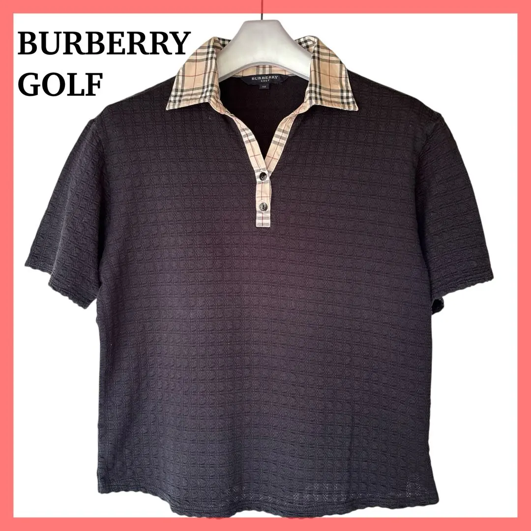 Thumbnail of Excellent condition Burberry Golf Nova Check shirt collar polo shirt cut and sew M