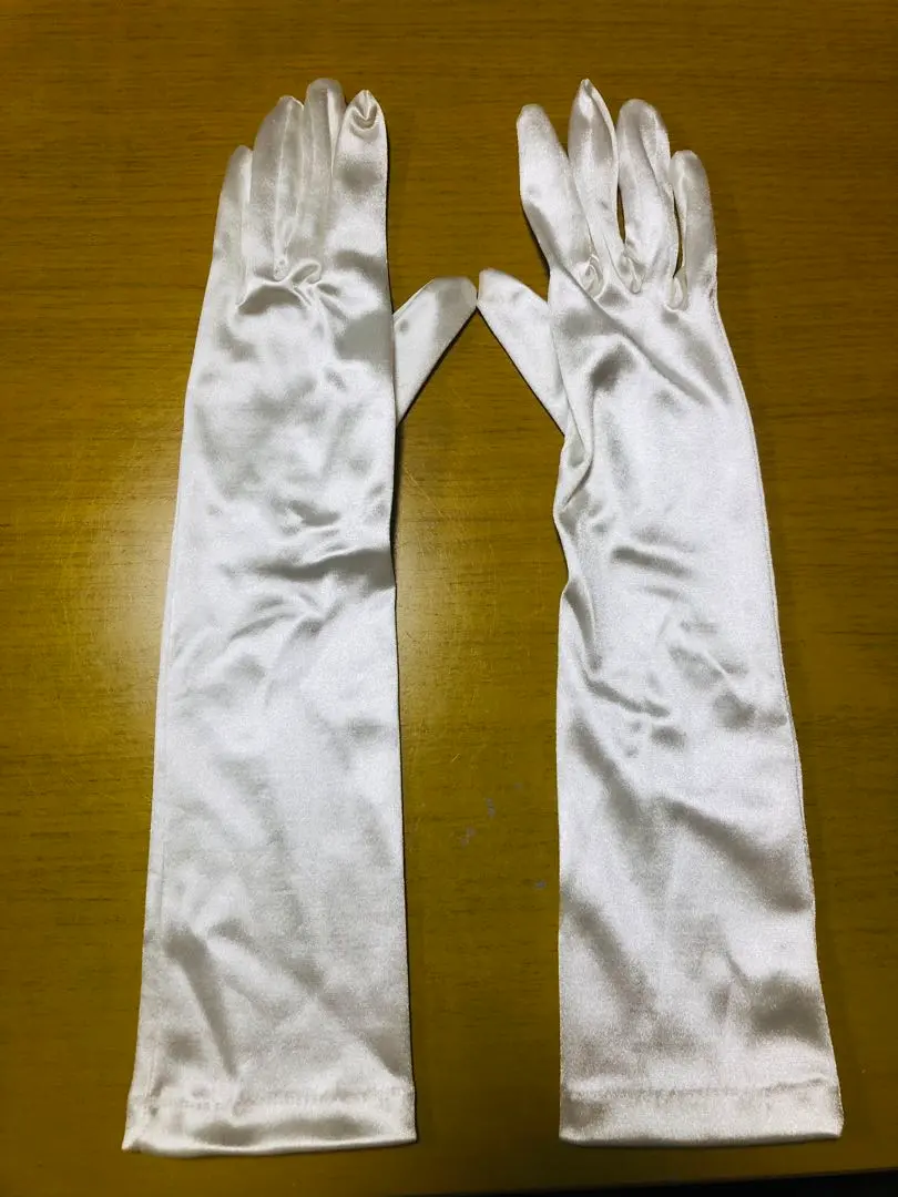 Thumbnail of Satin Long Wedding Gloves - Champagne Gold