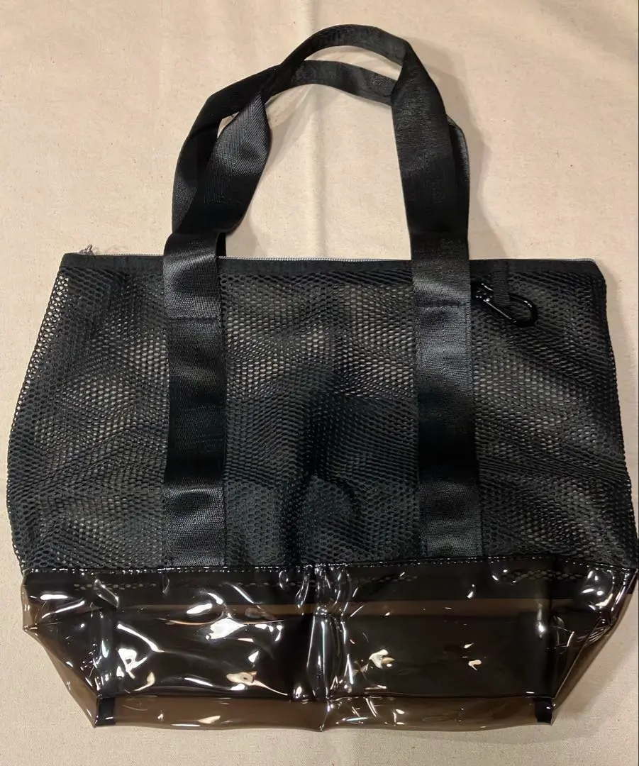 Thumbnail of ★ Large Capacity Mesh Tote Bag [Black] Vinyl Bottom Sauna, Gym, Pool, Hot Spring Use
