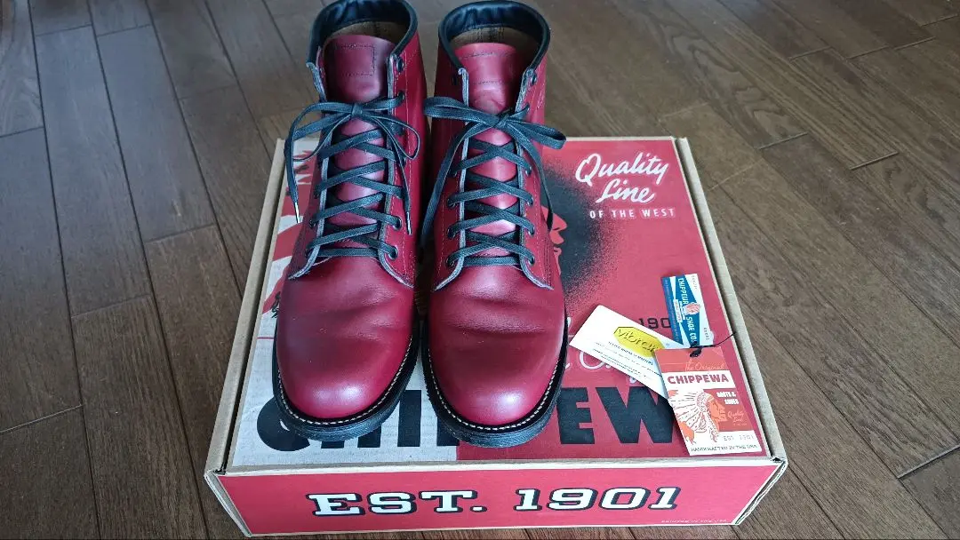 [美品]chippewa チペワブーツバーガンディビブラムUS7.5 楽天市場】チペワ CHIPPEWA 4353 1939 BURGUNDY サービス