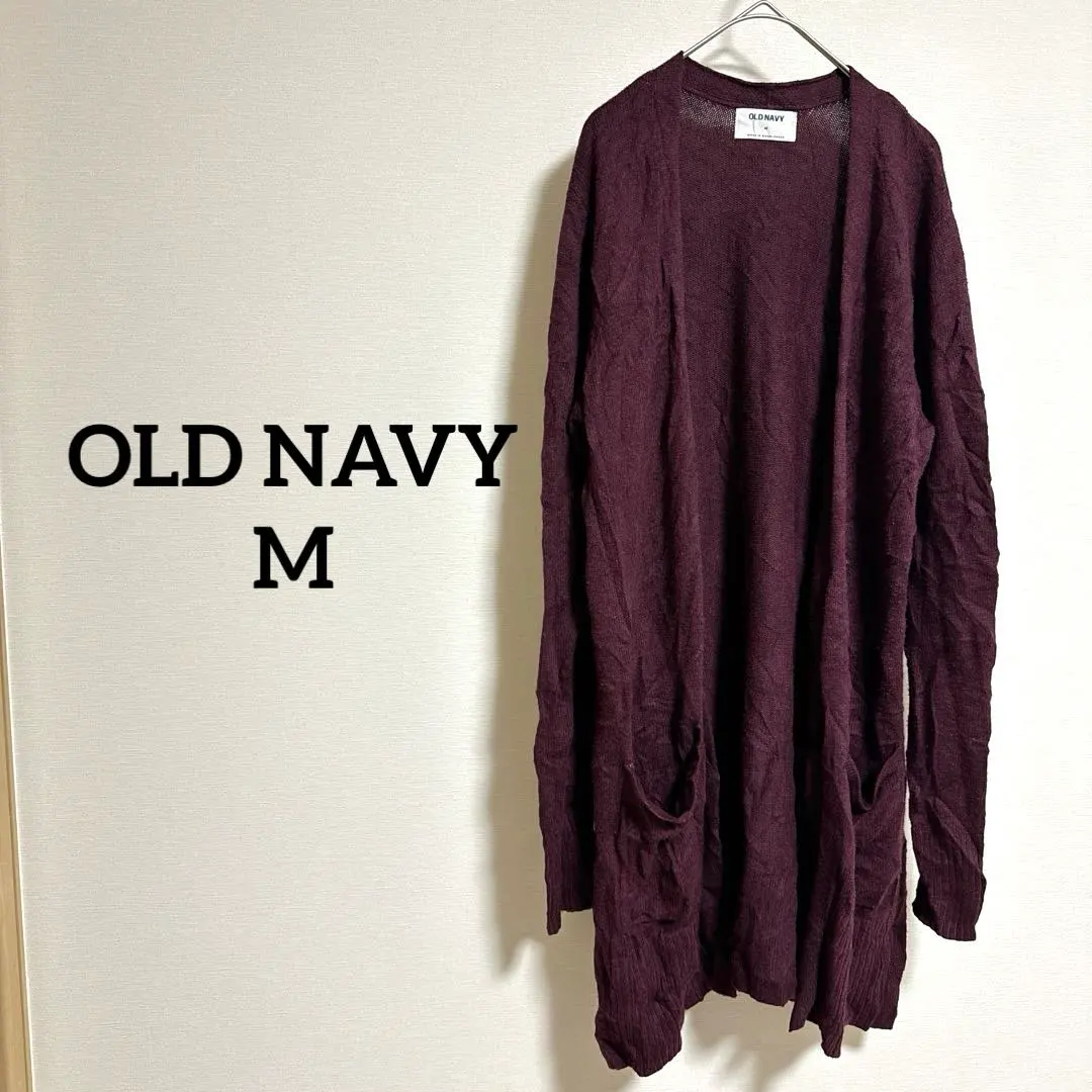 OLD NAVY （M）酒紅色 開襟外套 的縮圖