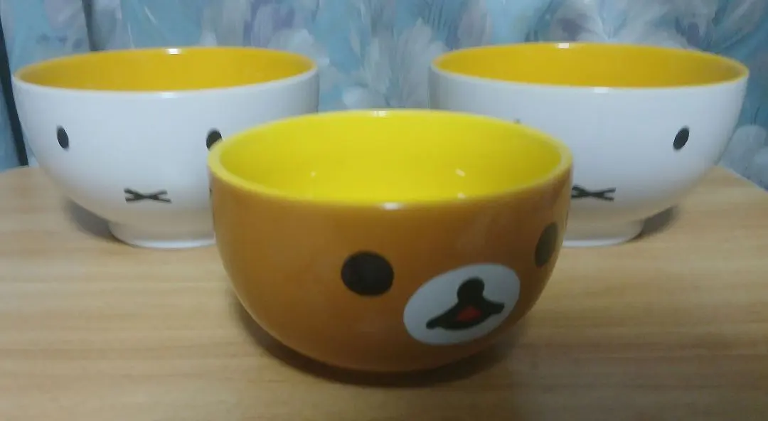 2015年羅森便利店活動　米菲兔・鬆弛熊陶瓷碗　3個 的縮圖