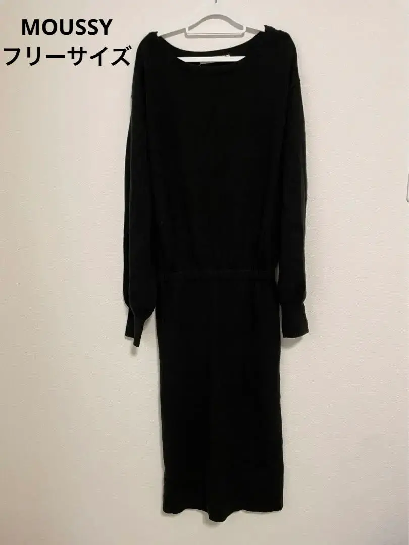 マウジー moussy 針織連衣裙 連衣裙 黑色連衣裙 的縮圖