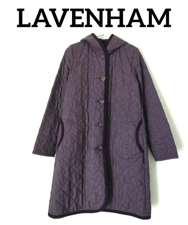 Thumbnail of Excellent condition! LAVENHAM Quilted Long Coat, Purple, Size 38 (M)