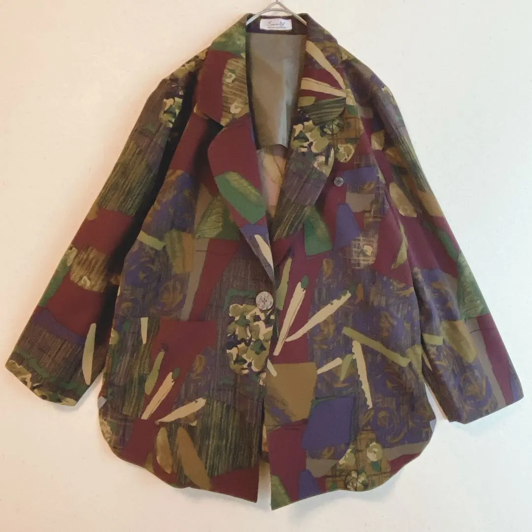 Thumbnail of (L) Women's Tailored Casual Jacket, Floral Art Print, All-over Pattern