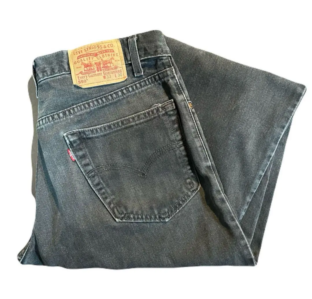 90年代 Levi's 550 黑色牛仔布 先染 危地马拉製 W33L30 的縮圖