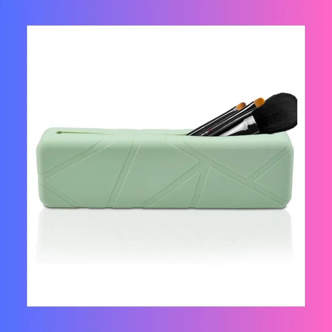 化妝刷收納盒 磁吸式開合 可攜式矽膠化妝刷收納 的縮圖