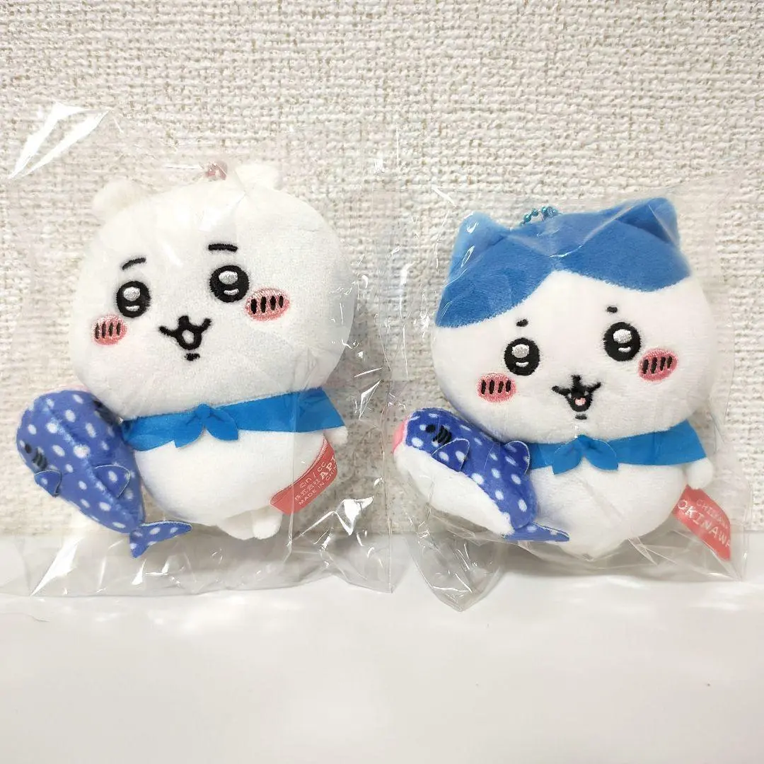 Thumbnail of Chikawa Local Souvenir Plush Toy Set of 2 (Okinawa, Whale Shark) Chikawa & Hachiware