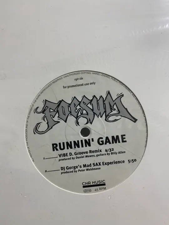 foesum runnin' game remix レコード Foesum – Runnin' Game – Vinyl (12