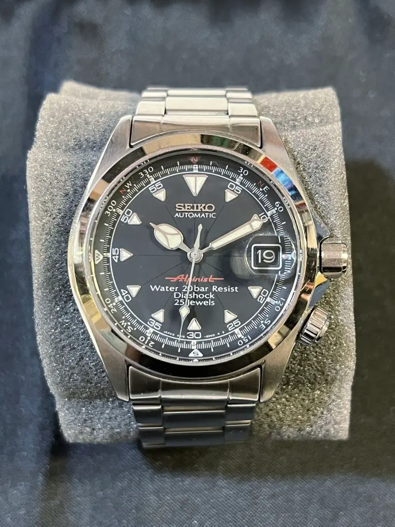 セイコーアルピニスト4S15 JA-3000| セイコー アルピニスト 4S15-6000 SS 黒文字盤 簡易