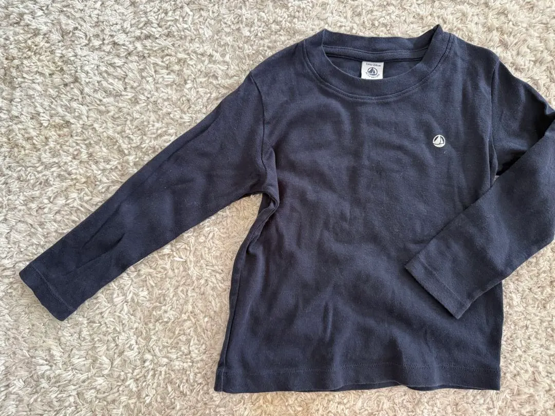 Thumbnail of Petit Bateau long-sleeved T-shirt, navy blue, 104 cm