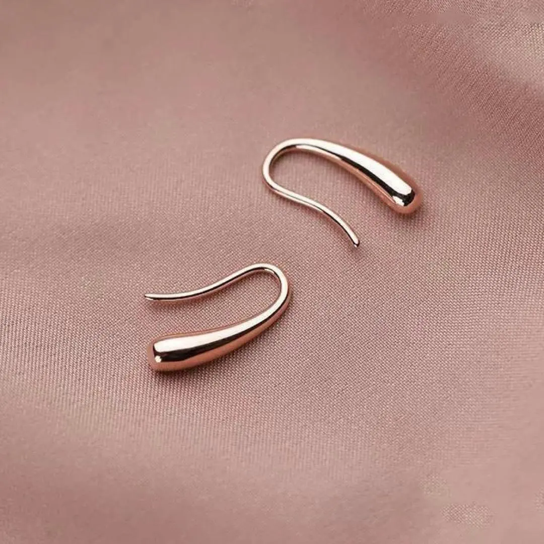 耳環 耳鉤 迷你 簡約 粉色 可愛 水滴 小巧 雅緻 的縮圖