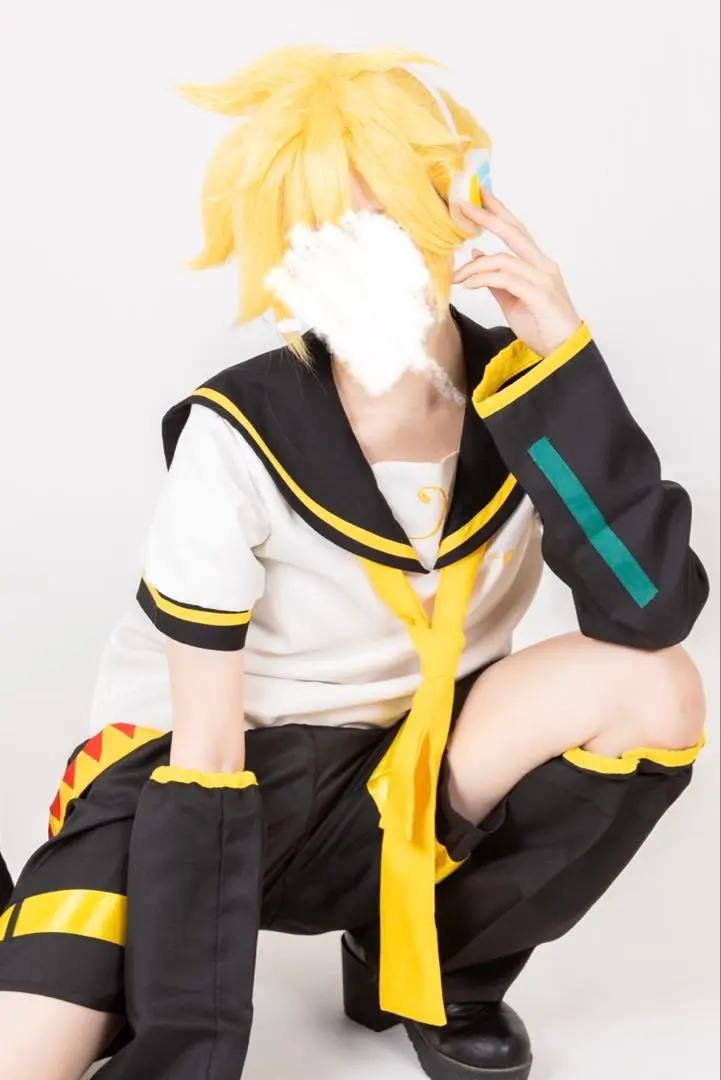 鏡音レン コスプレ フルセット 衣装 靴 ウィッグセット済 ヘッドホン Amazon.co.jp: [HANCHENG] 鏡音 リン・鏡音レン コスプレ衣装 PU
