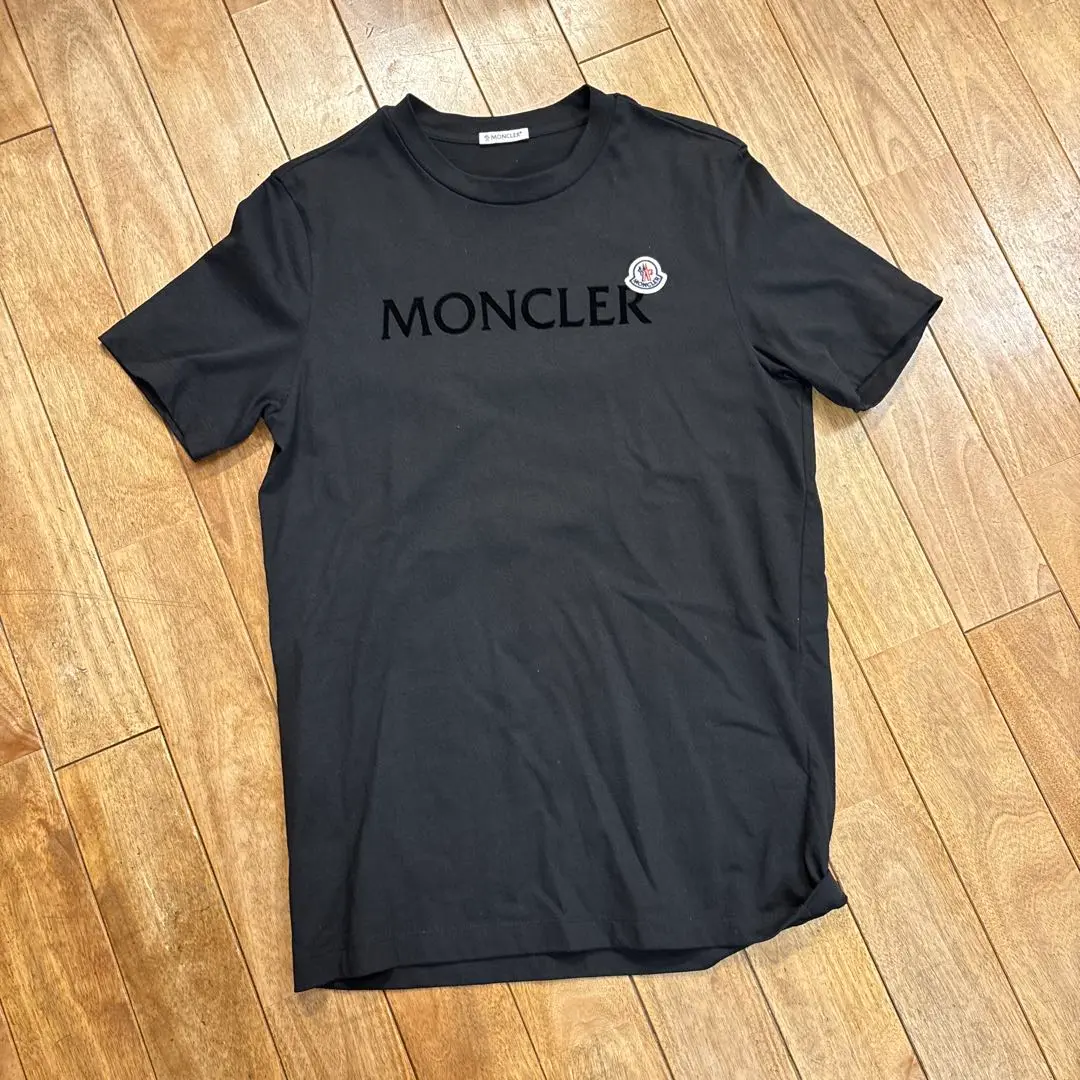 Ⓜ️モンクレール　刺繍ロゴTシャツ　Ｌ　ブラック　　新品同様極美品 190402-053.jpg