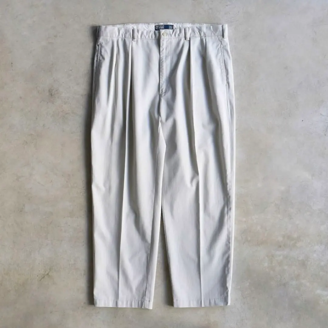 Thumbnail of 90s Ralph Lauren Two-Tuck Chinos Polo Chino White Beige W40 L30