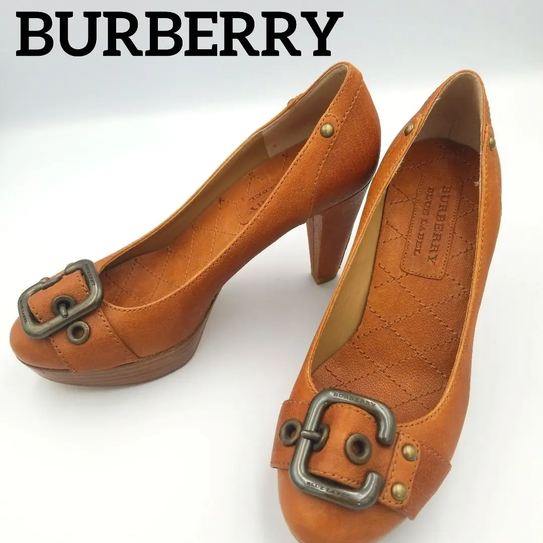 美品　BURBERRY レザー　ラウンドトゥ　パンプス　日本製 美品 BURBERRY レザー ラウンドトゥ パンプス 日本製 靴