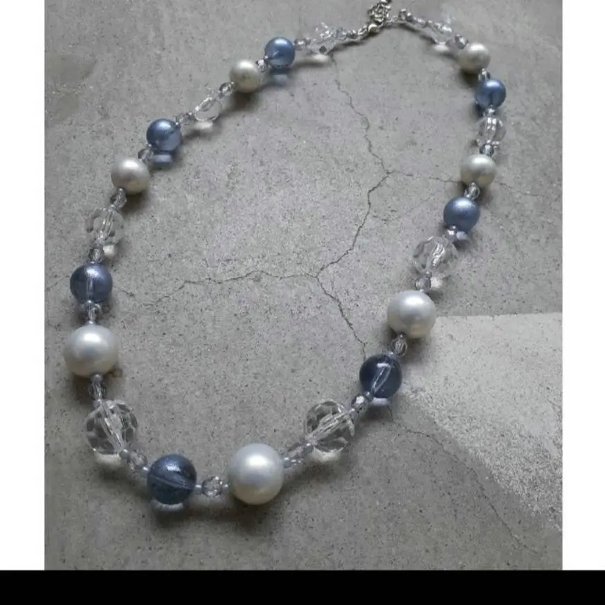 Thumbnail of Pale blue pearl necklace