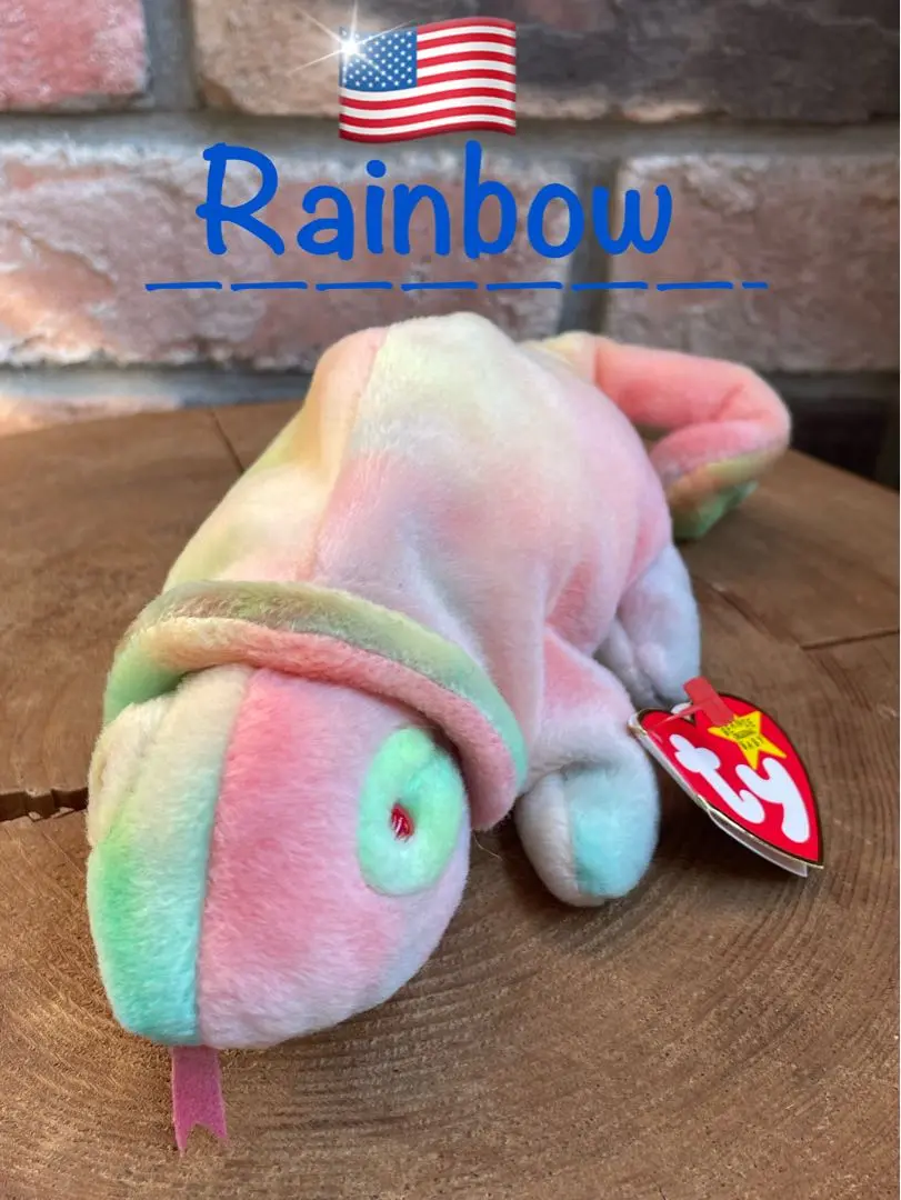 ty ビーニーベイビーズ Rainbow カメレオン ぬいぐるみ - メルカリ