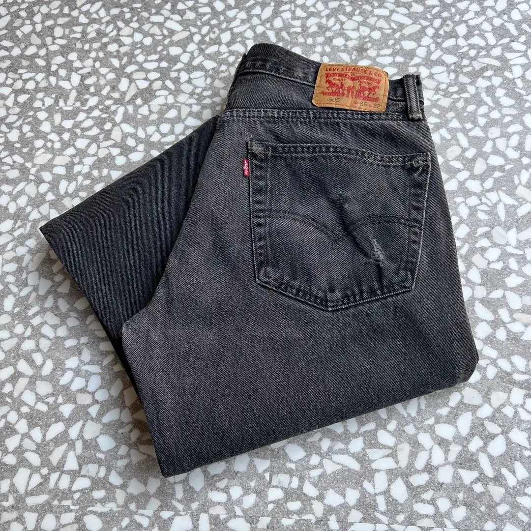 Thumbnail of Rare size 36x32, good fade: Levi's 505 Black Denim Baggy