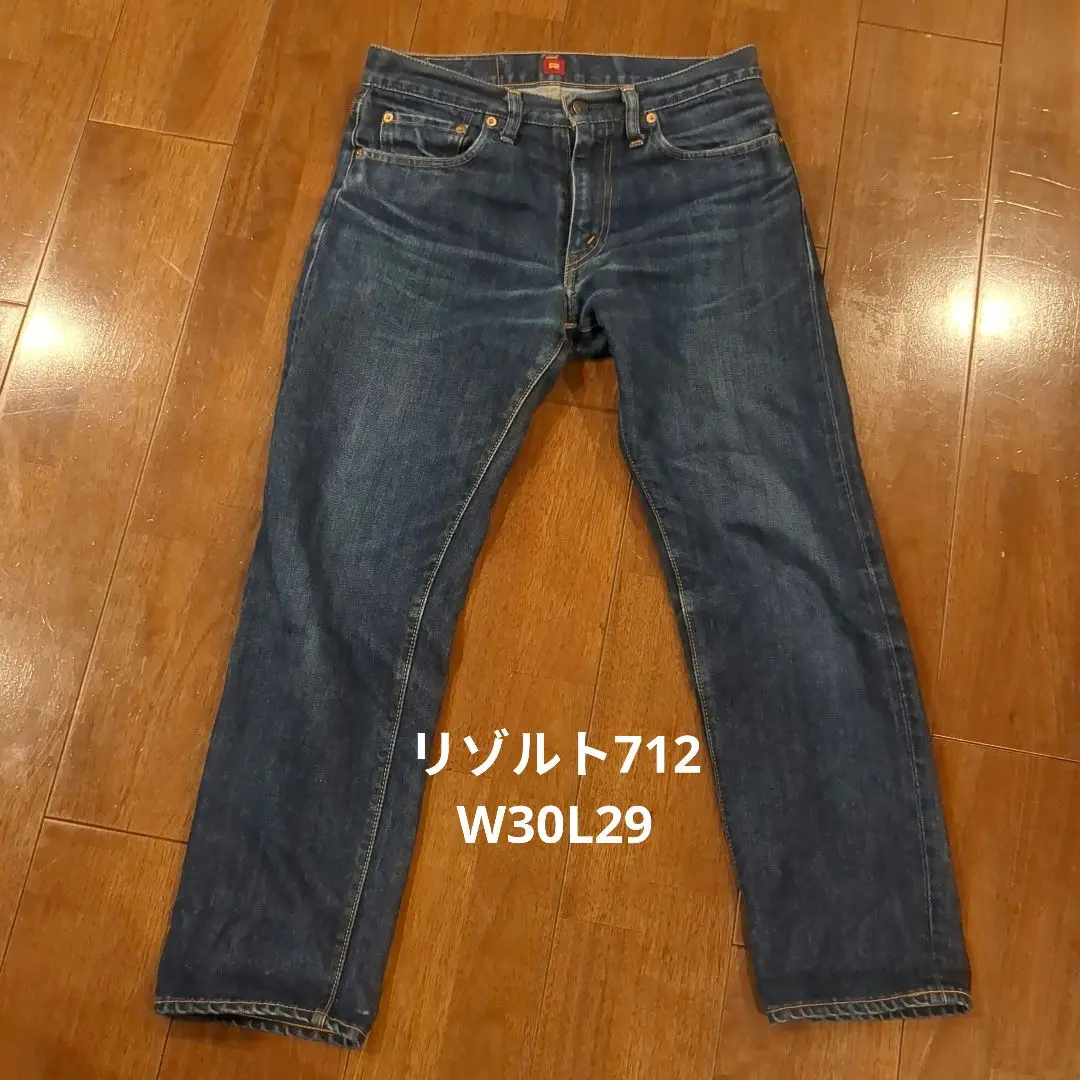 RESOLUTE 712 W30L31濃紺(補正あり） RESOLUTE（リゾルト） ワンウォッシュデニム 712 デニムパンツ