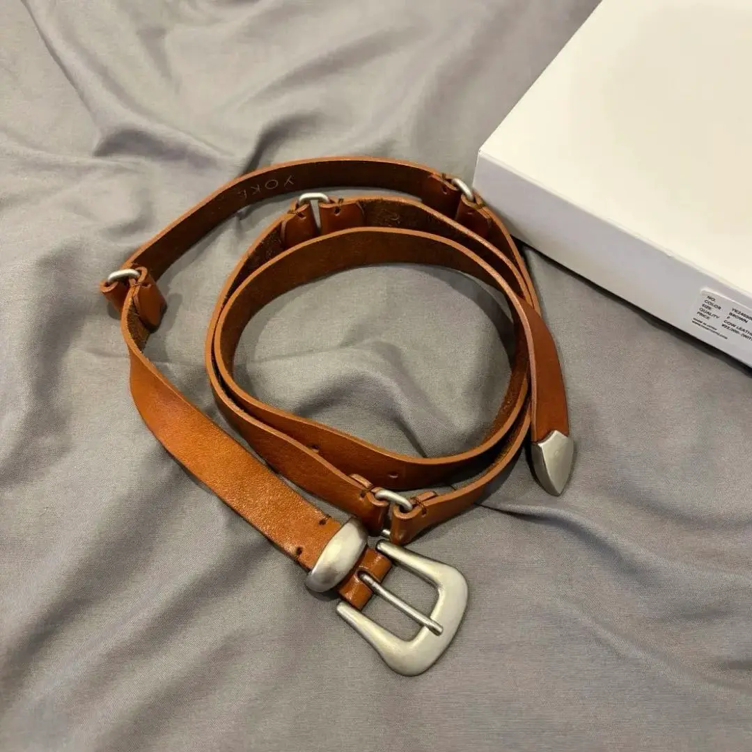 Yoke レザーベルト　ブラウン　美品 YOKE(ヨーク)｜【UNISEX】LEATHER NALLOW WESTERN ベルト