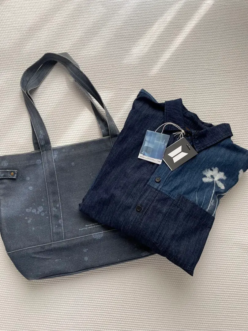 BTS RM ナムジュン Indigo デニムトートバッグ 公式 インディゴ BTS] Record of RM : Indigo - Denim Tote Bag OFFICIAL MD – HISWAN