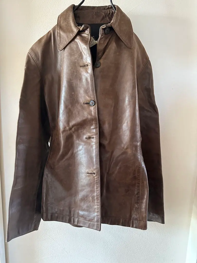 希少A.P.C. ヴィンテージ　ダブルブレスト レザーコート M ブラウン 2025年最新】A.P.C. メンズ レザージャケット・ライダースの人気